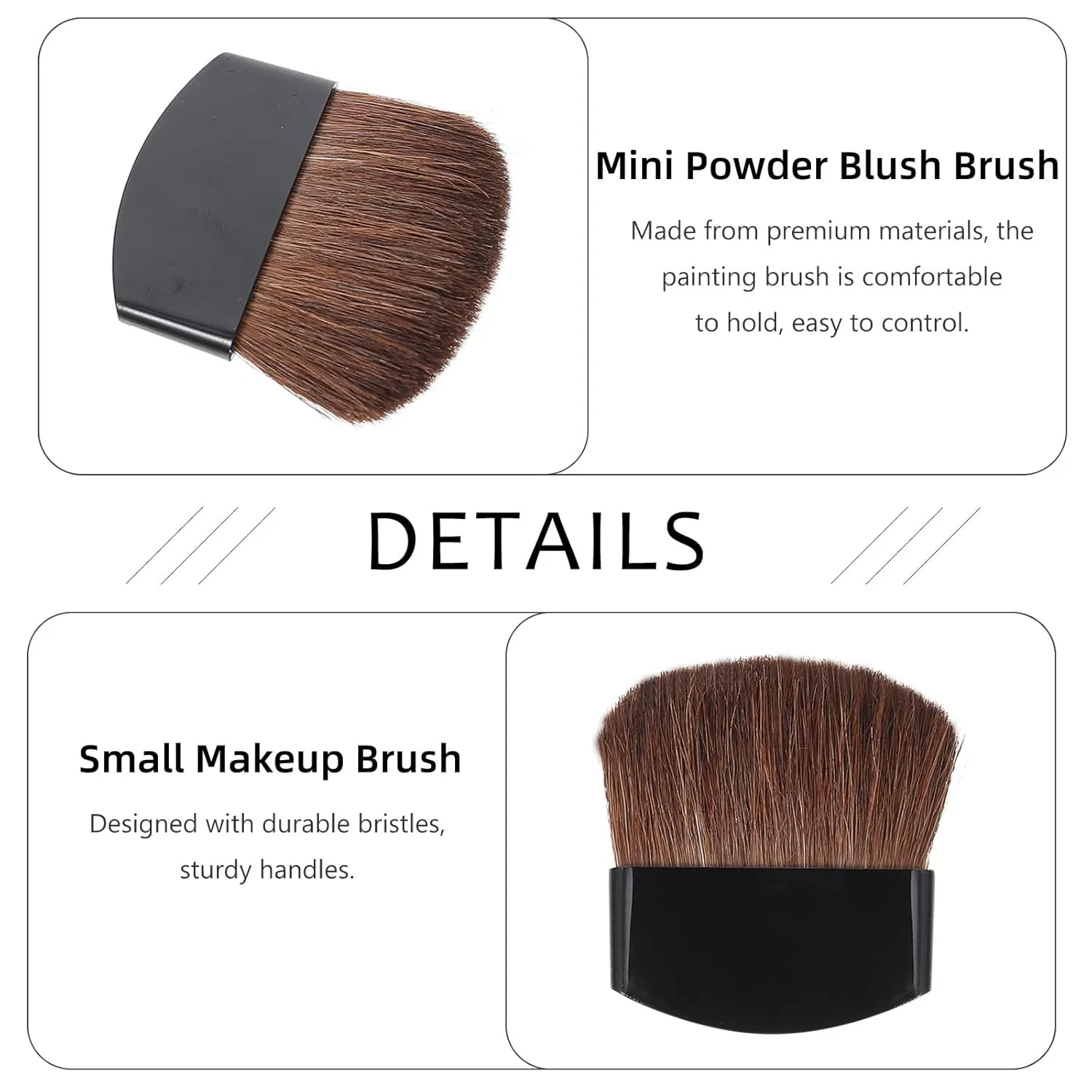 Compact Powder Brush,Portable Mini Powder Blush Brush Small Makeup Brush Facial Makeup Brush,for Women Blush Facial and Small Cosmetic Brushes for Effortless Makeup Application (black)