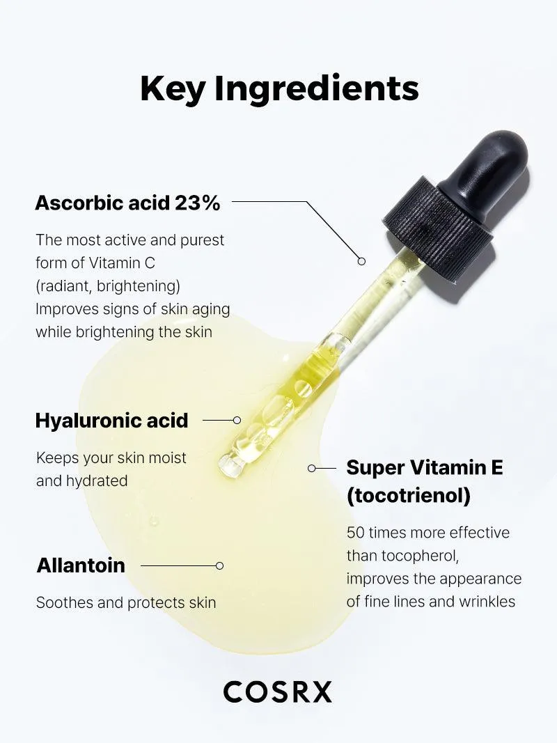 COSRX The Vitamin C 23 Serum Super Vitamin E   Hyaluronic Acid  سيروم فيتامين سي واي والهايلرونك اسد من كوزركس