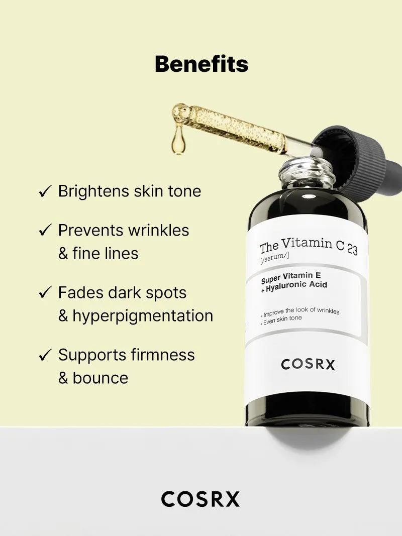 COSRX The Vitamin C 23 Serum Super Vitamin E   Hyaluronic Acid  سيروم فيتامين سي واي والهايلرونك اسد من كوزركس