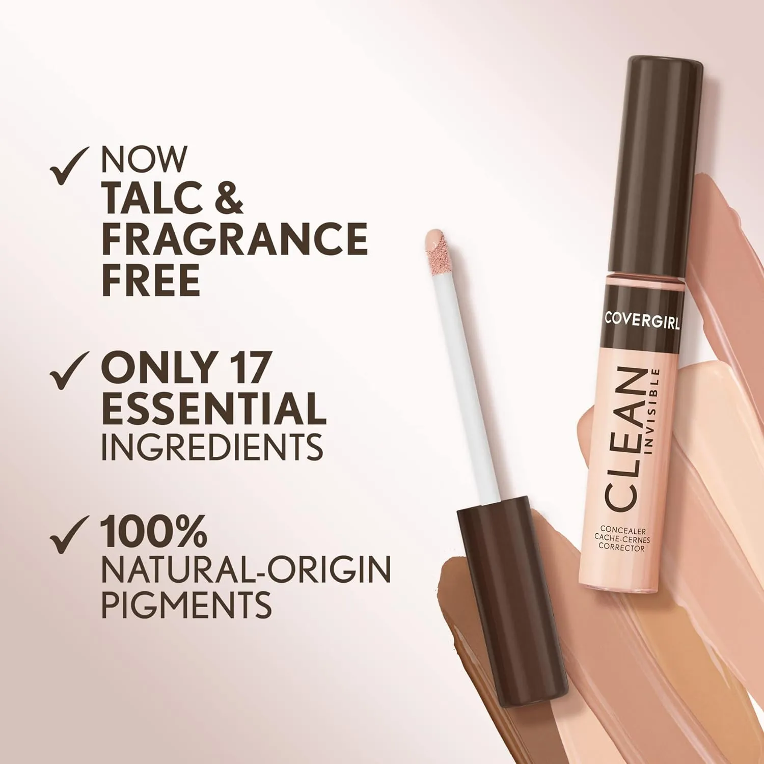 Covergirl Clean Invisible Concealer, Lightweight, Hydrating, Vegan Formula, Classic Beige 130, 0.23oz