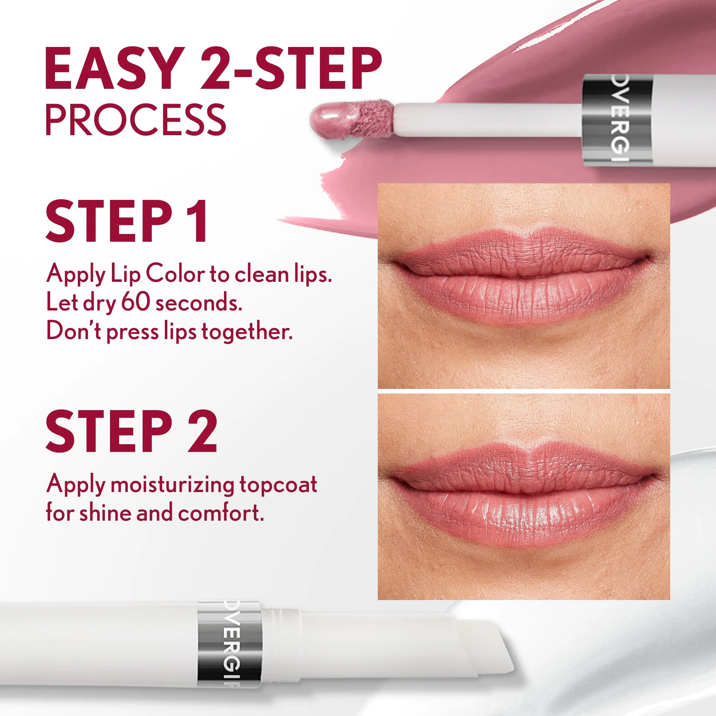 COVERGIRL Outlast All-Day, 010 Sugey Girl, Lip Color, 24-Hour Wear, Hydrating Balm, Kiss-Proof, Moisturizing, Vegan Formula, 0.07oz/0.08oz