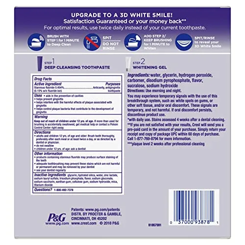 Crest 3D White Brilliance 2 Step Kit, Crest 3D White Toothpaste, Deep Clean Toothpaste (4oz)   Teeth Whitening Gel (2.3oz)