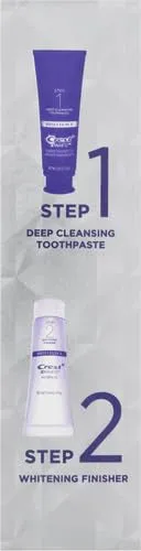 Crest 3D White Brilliance 2 Step Kit, Crest 3D White Toothpaste, Deep Clean Toothpaste (4oz)   Teeth Whitening Gel (2.3oz)