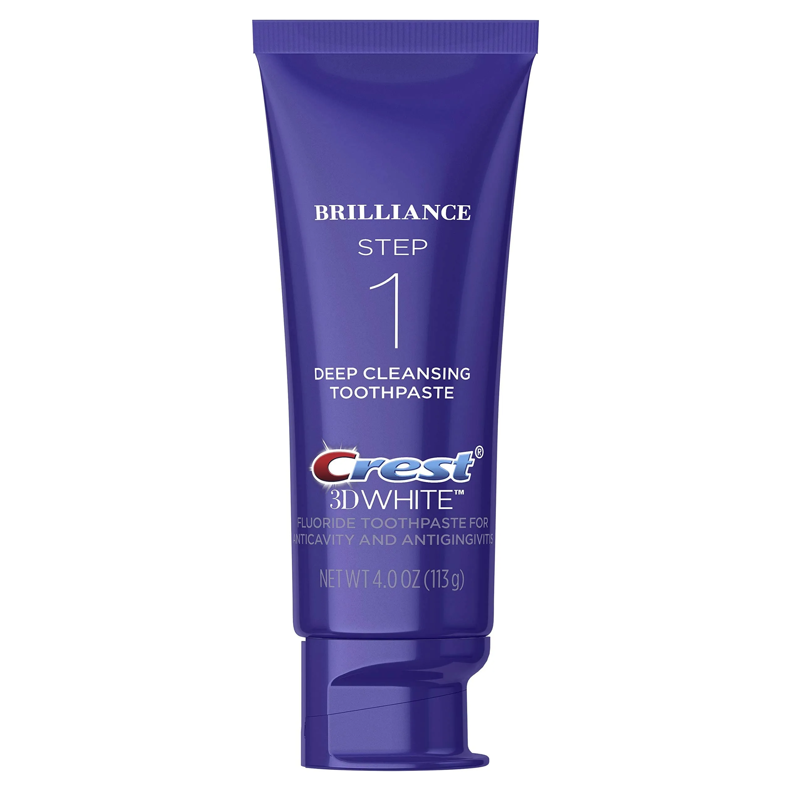 Crest 3D White Brilliance 2 Step Kit, Crest 3D White Toothpaste, Deep Clean Toothpaste (4oz)   Teeth Whitening Gel (2.3oz)