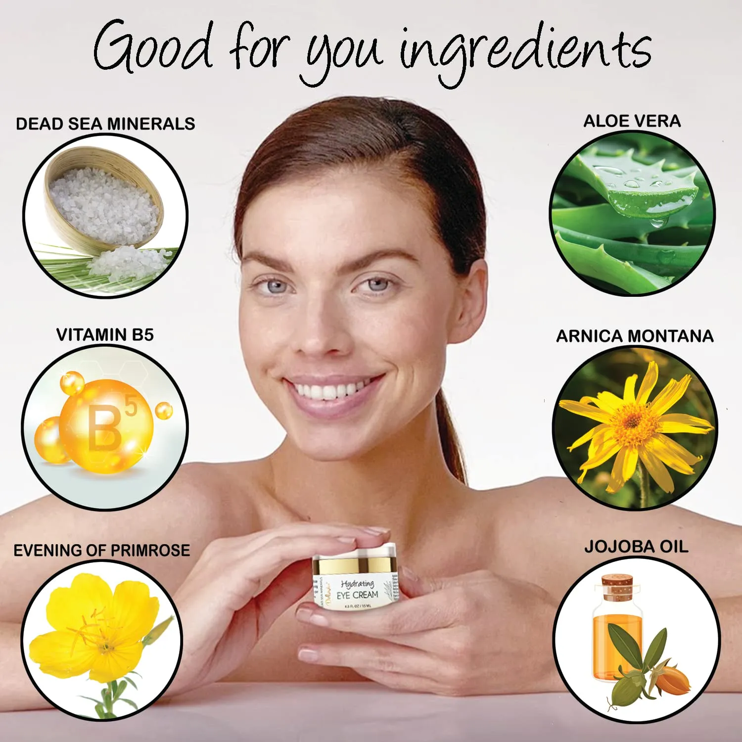 Deluvia Eye Cream Moisturizer, Under Eye and Around Eye Hydrating Eye Cream, Organic Aloe Vera, Vitamin E, Rosehip Seed Oil for Dry Skin and Wrinkles.(.5 Oz)