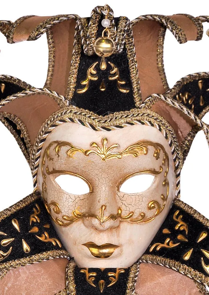 Deluxe Full Face Venetian Cream Medusa Masquerade Mask