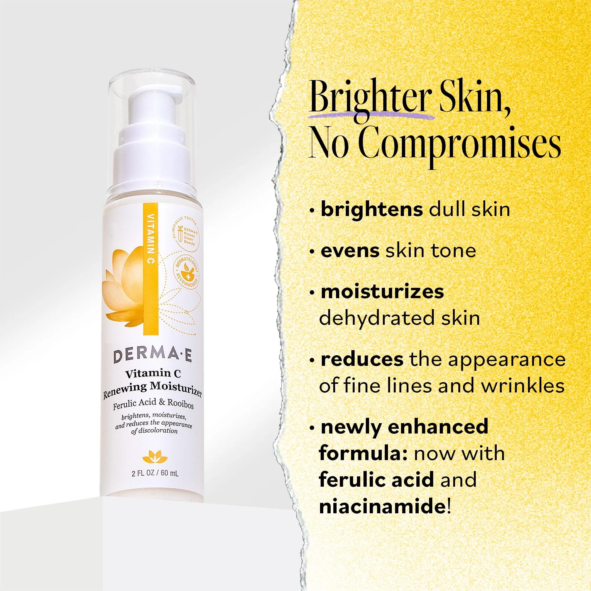 DERMA E Vitamin C Renewing Moisturizer 2 oz   Overnight Peel – Alpha Hydroxy Acid Face Mask for Acne Scars 2 fl oz