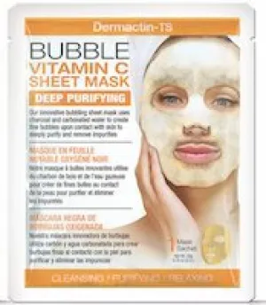 Dermactin-TS Facial Bubble Sheet Mask w/Vitamin C, Helps Fight Aging Signs 6PK