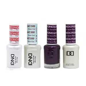 DND - #500#600 Base, Top, Gel & Lacquer Combo - Secret Plum - #629