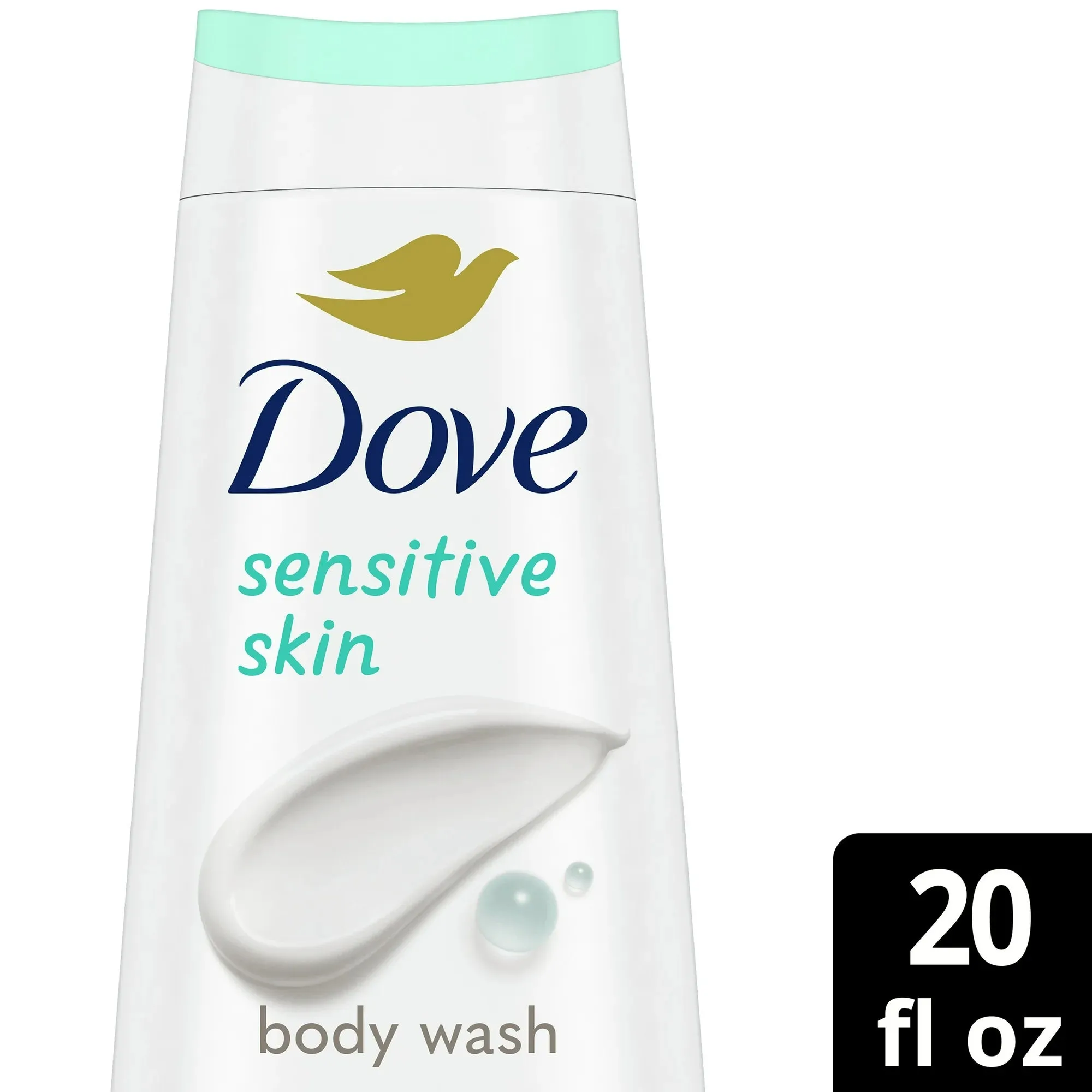 Dove Sensitive Skin Long Lasting Gentle Hypoallergenic Body Wash, 20 fl oz