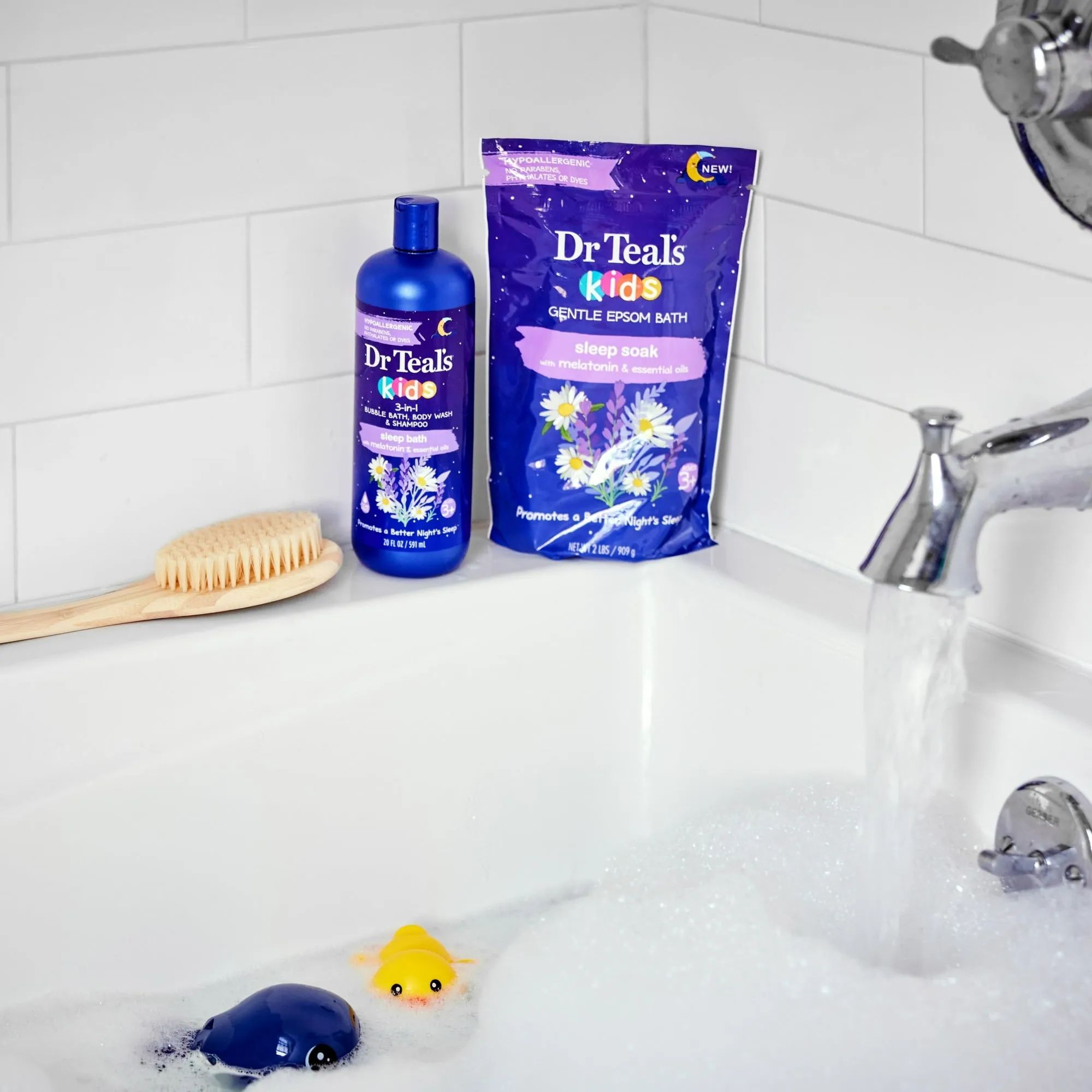 Dr Teal's Kids 3-in-1 Bubble Bath, Body Wash & Shampoo with Melatonin & Essential Oil, 20 fl oz
