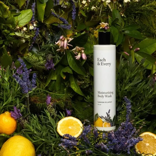 Each & Every Sensitive Skin Body Wash for Women & Men - Lavender & Lemon - Moisturizing All Natural Body Wash & Shower Gel in Recyclable Packaging - Paraben, Sulfate & Cruelty-Free (10 Fl Oz)