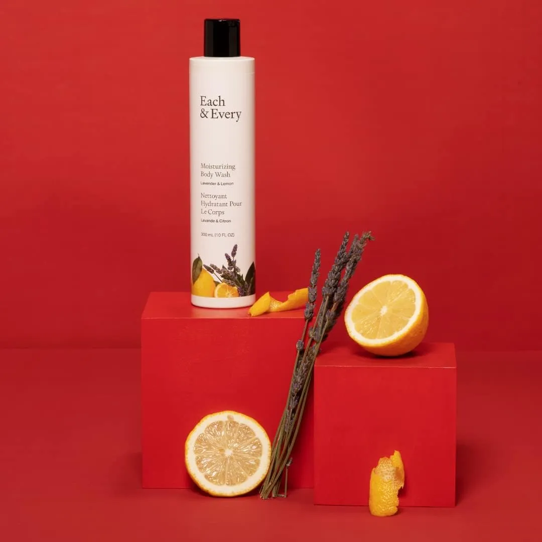 Each & Every Sensitive Skin Body Wash for Women & Men - Lavender & Lemon - Moisturizing All Natural Body Wash & Shower Gel in Recyclable Packaging - Paraben, Sulfate & Cruelty-Free (10 Fl Oz)