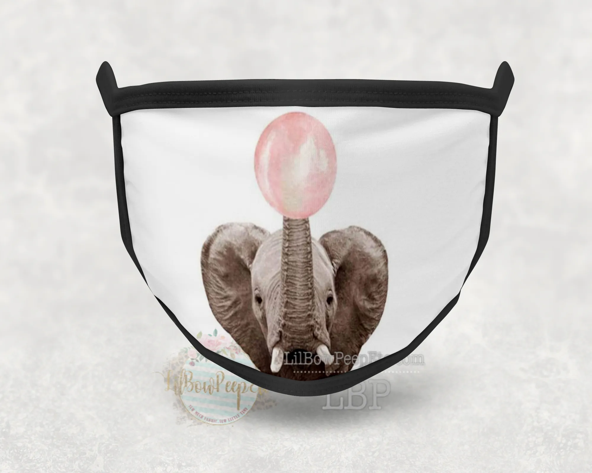 Elephant Blow Bubble Gum Printed Mask