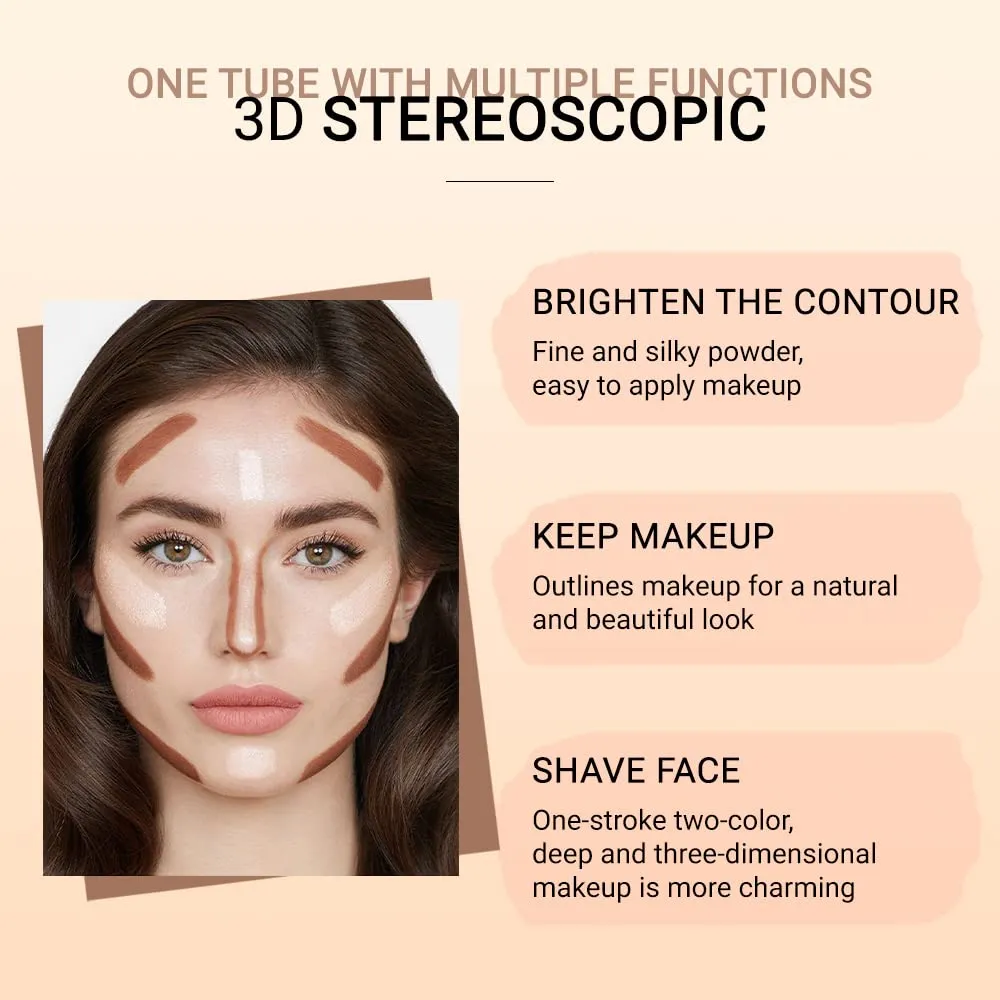 evpct 2In1 Cream Contour Stick Contouring Concealer Sticks Makeup Face Cream Kit for Beginners Creamy Contour and Highlight Stick contorno base de maquillaje para mujer en oferta 01 Ivory & Brown