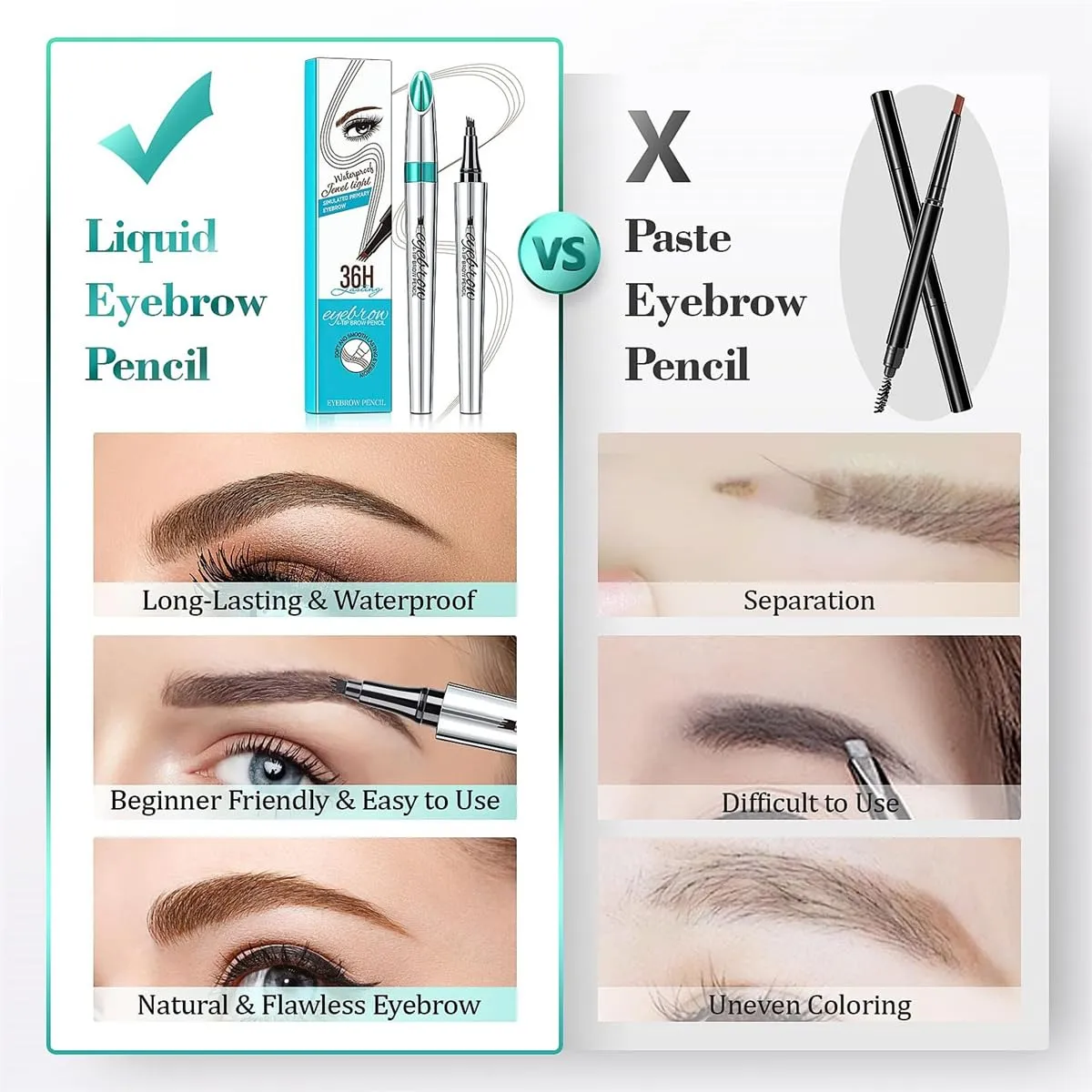Eyebrow Pencil Eyebrow Microblading PenPencil with an Upgrade Micro-Fork Tip Applicator, Waterproof Long-Lasting Microblading Pencil for Eyebrows,Eyebrow Pencil (Dark Brown)