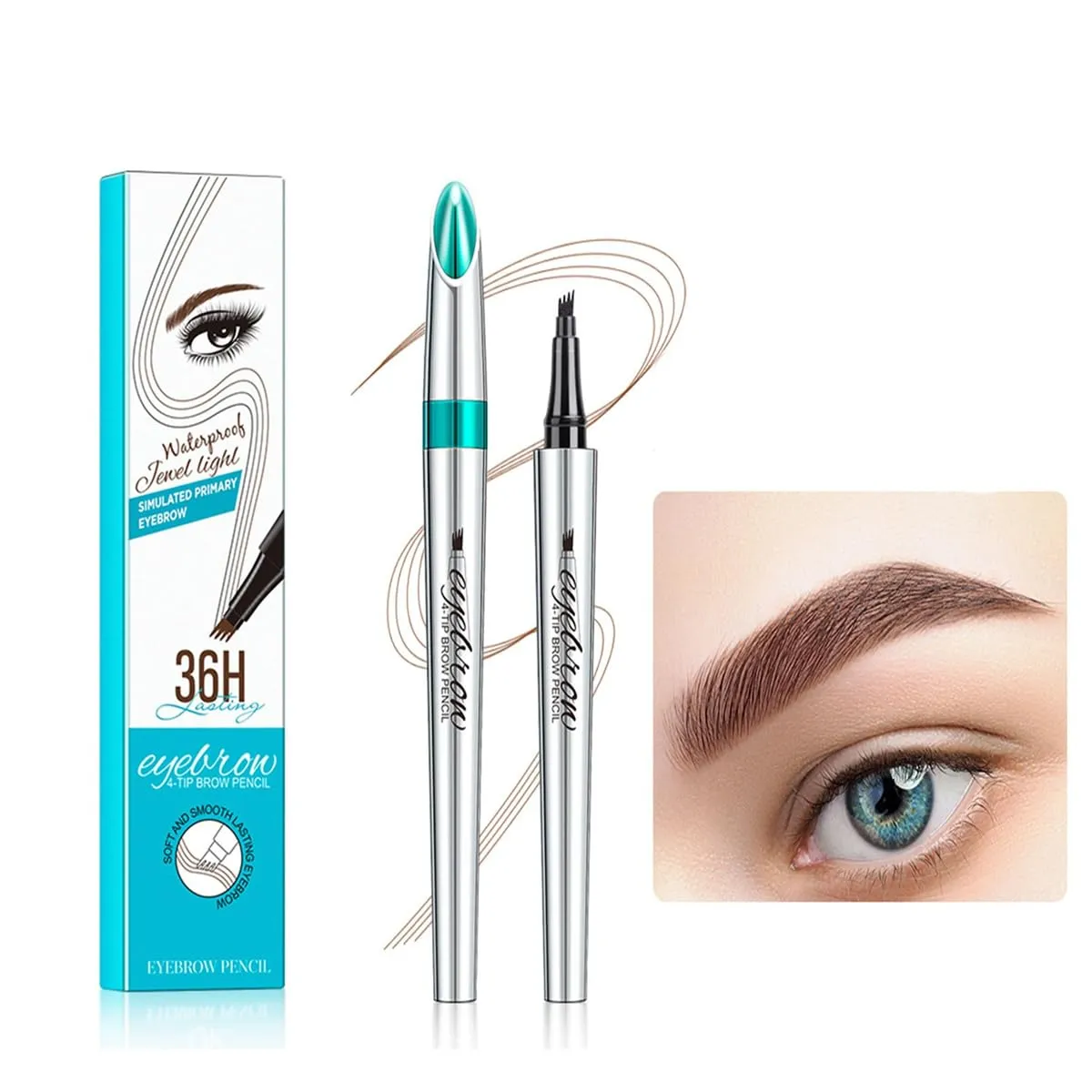 Eyebrow Pencil Eyebrow Microblading PenPencil with an Upgrade Micro-Fork Tip Applicator, Waterproof Long-Lasting Microblading Pencil for Eyebrows,Eyebrow Pencil (Dark Brown)