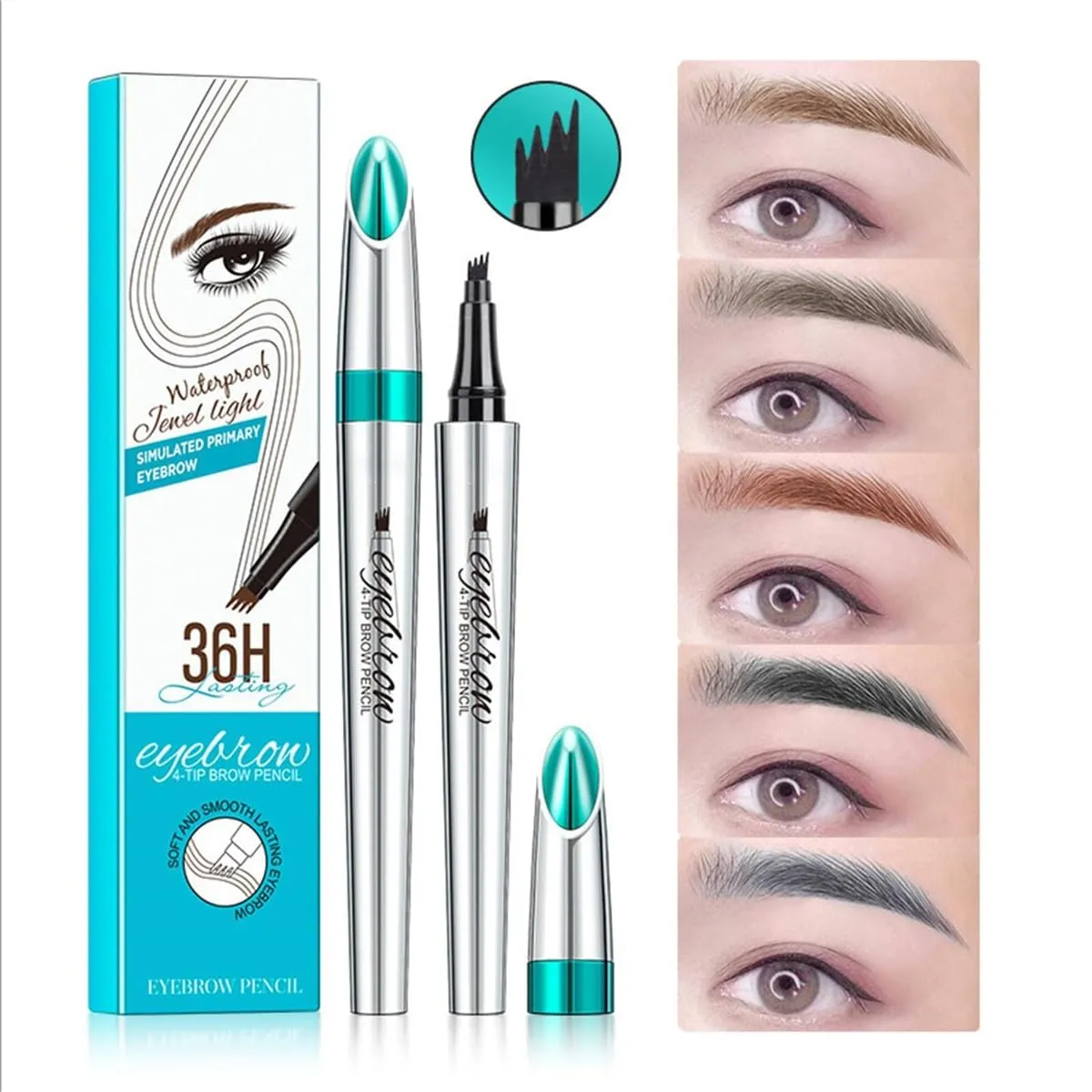 Eyebrow Pencil Eyebrow Microblading PenPencil with an Upgrade Micro-Fork Tip Applicator, Waterproof Long-Lasting Microblading Pencil for Eyebrows,Eyebrow Pencil (Dark Brown)