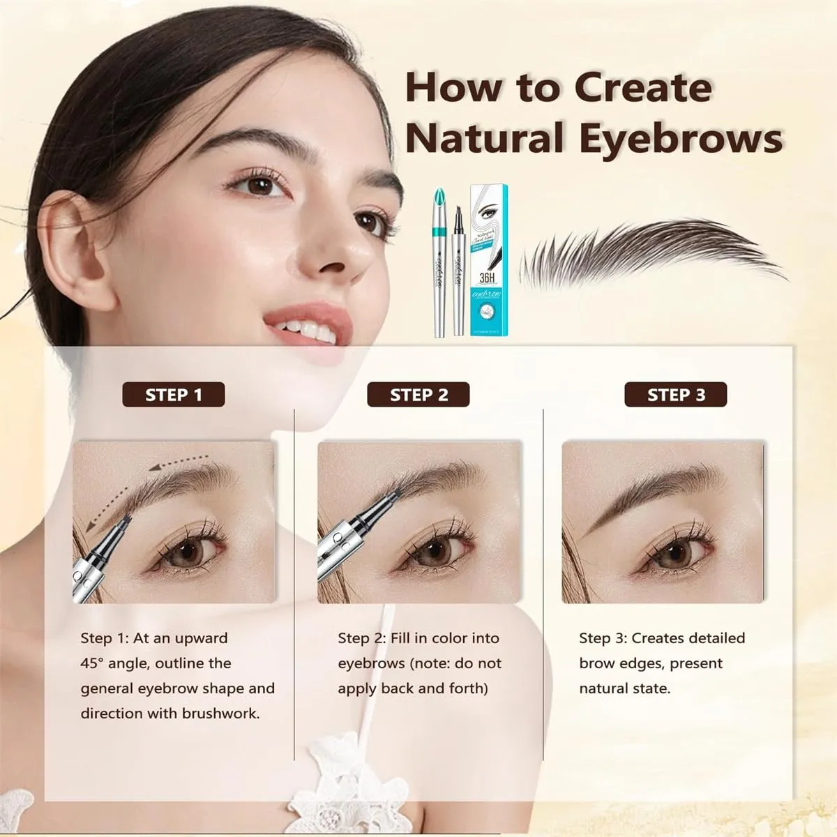 Eyebrow Pencil Eyebrow Microblading PenPencil with an Upgrade Micro-Fork Tip Applicator, Waterproof Long-Lasting Microblading Pencil for Eyebrows,Eyebrow Pencil (Dark Brown)