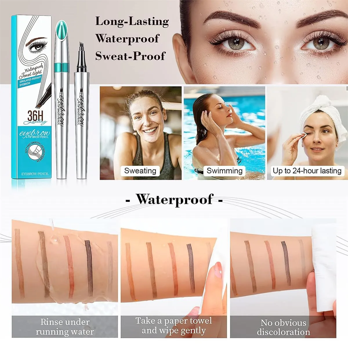 Eyebrow Pencil Eyebrow Microblading PenPencil with an Upgrade Micro-Fork Tip Applicator, Waterproof Long-Lasting Microblading Pencil for Eyebrows,Eyebrow Pencil (Dark Brown)
