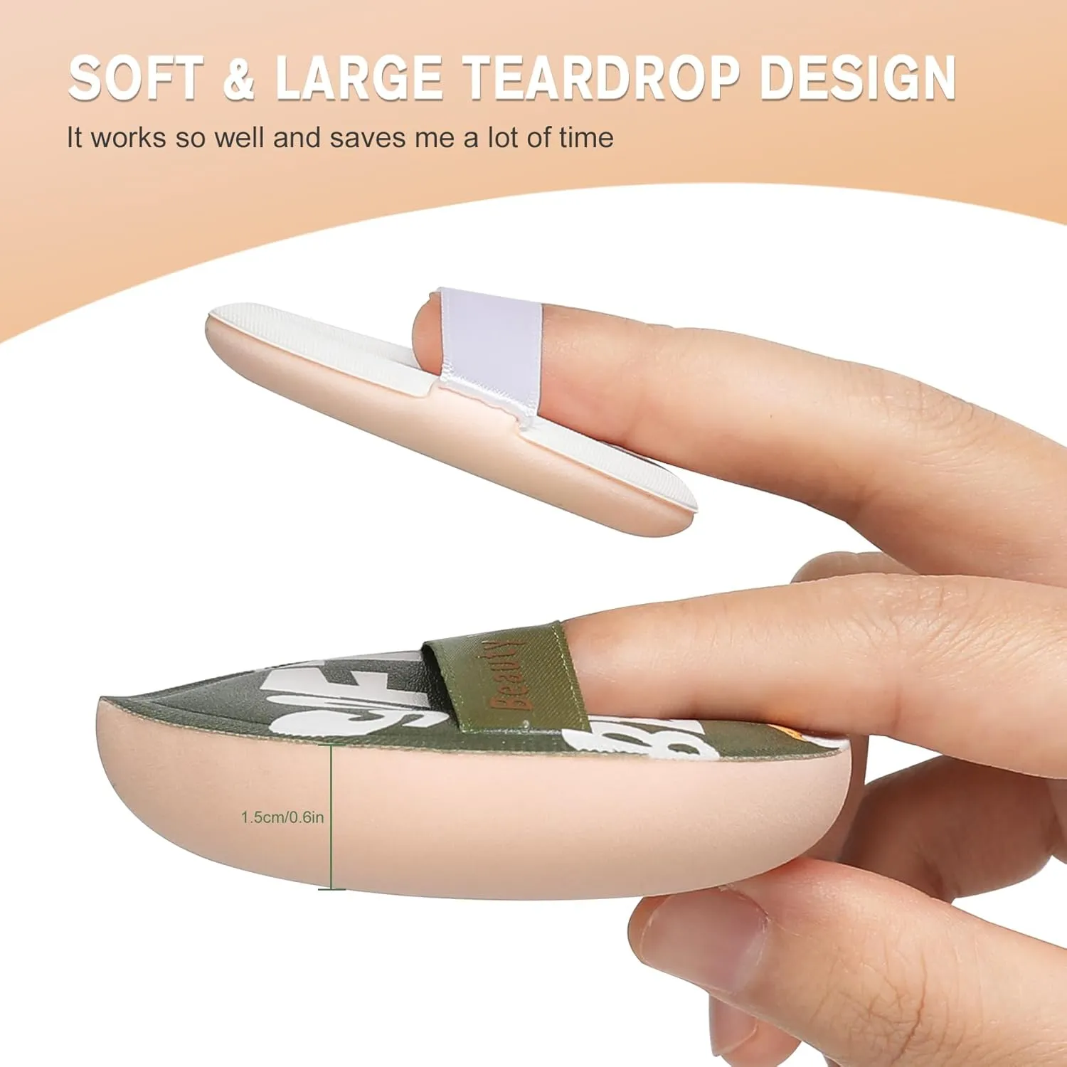 FERYES Large Teardrop Powder Puff for Powder Foundation & Concealer, Makeup Setting - Makeup Puff for Loose Powder, Cosmetics, 2 PCS