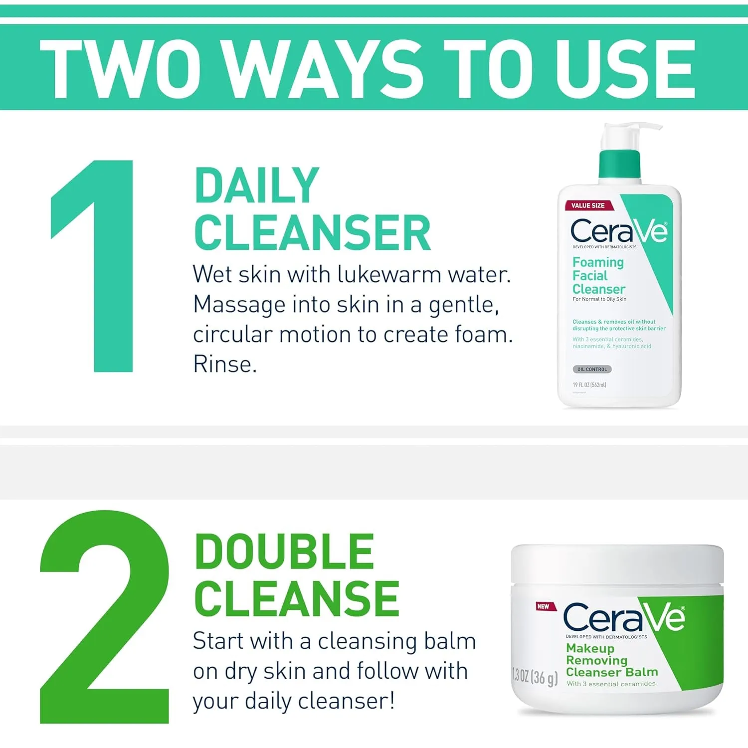 Foaming Facial Cleanser, Daily Face Wash for Oily Skin with Hyaluronic Acid, Ceramides, and Niacinamide, Fragrance Free, 16 Fluid Ounce
