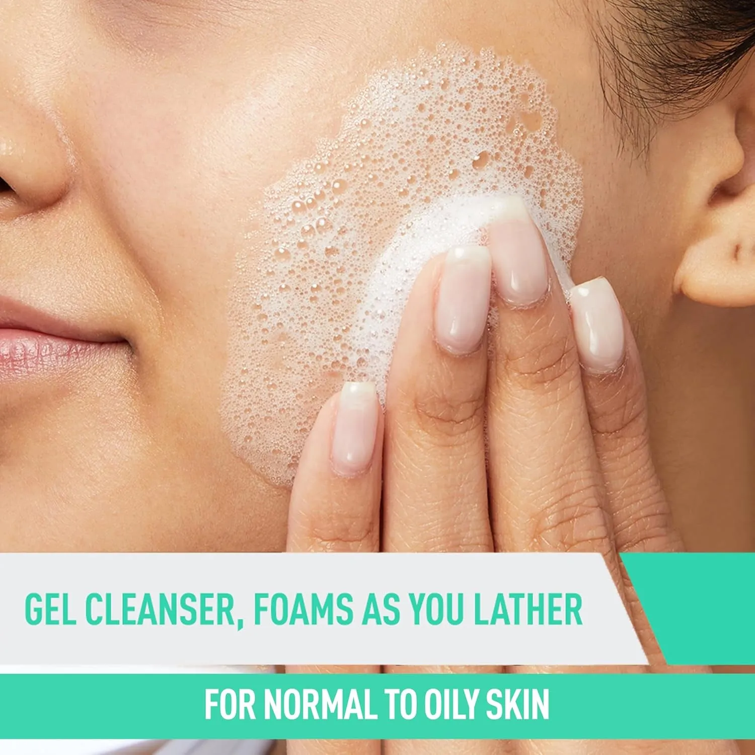 Foaming Facial Cleanser, Daily Face Wash for Oily Skin with Hyaluronic Acid, Ceramides, and Niacinamide, Fragrance Free, 16 Fluid Ounce