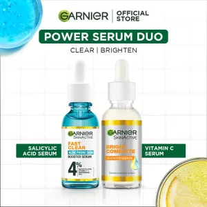 Garnier Clear & Brighten: Fast Clear Serum 15ml   Vitamin C Serum 30ml