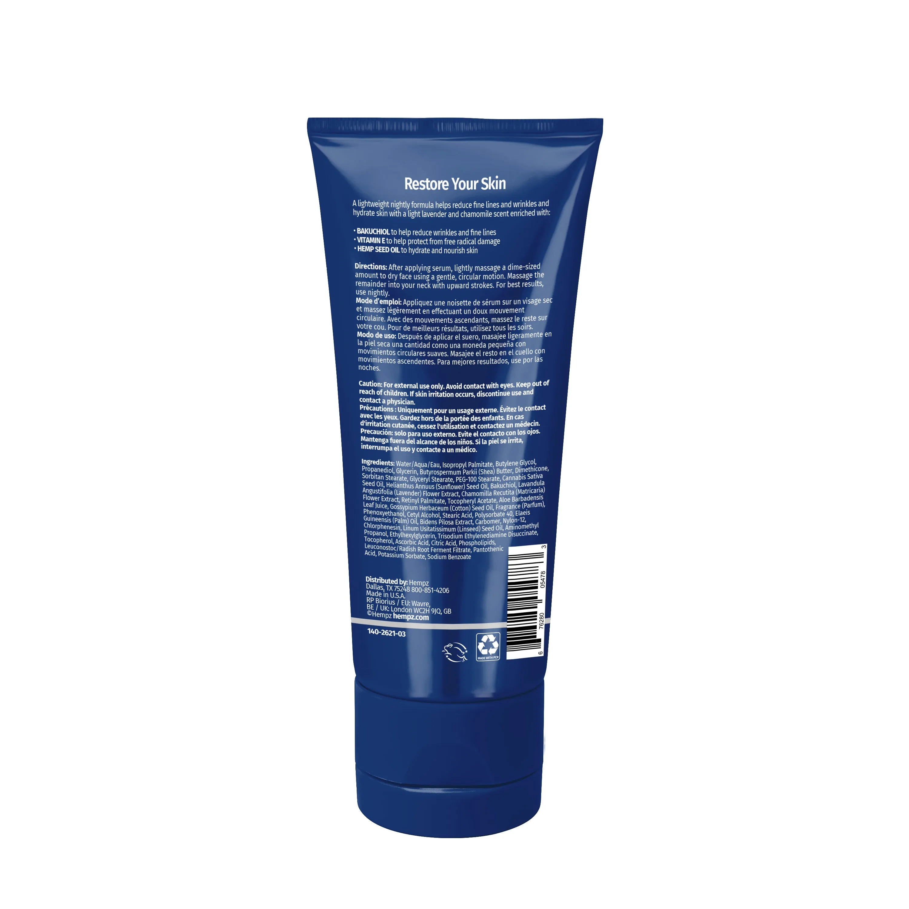 Hempz - Lavender & Chamomile Restoring Night Moisturizer 3 oz.