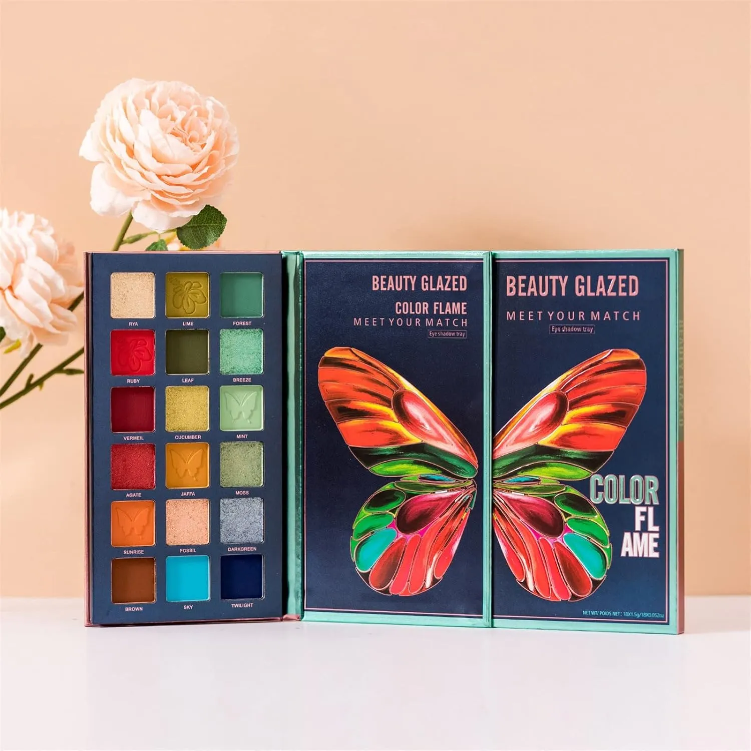 Hwm705b Butterfly Palettes Color Mattes Glitter Eyeshadow Makeup Palettes Highly Pigmented Creamy Blendable Eye Palettes Multidimensional Eye Look Makeup Palettes Makeup Organizer
