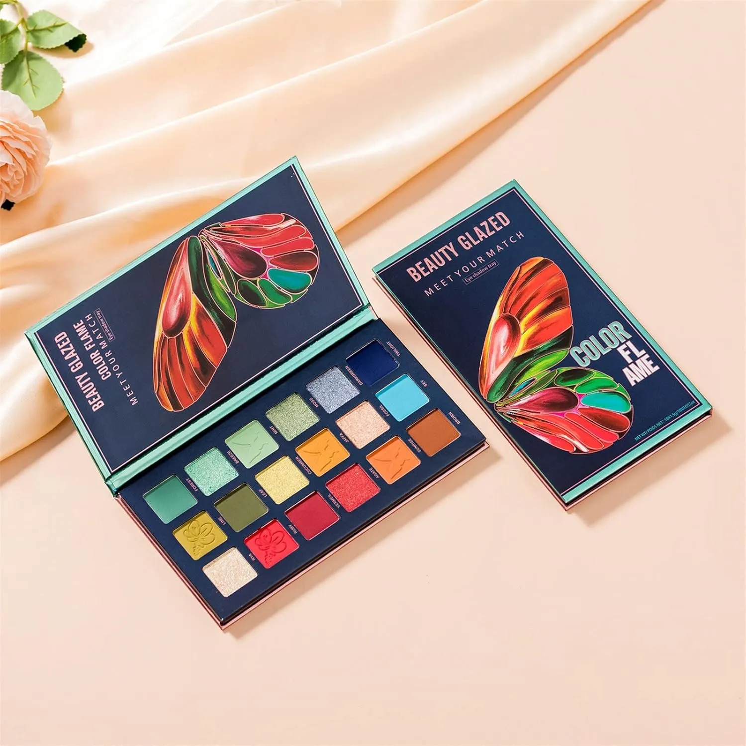 Hwm705b Butterfly Palettes Color Mattes Glitter Eyeshadow Makeup Palettes Highly Pigmented Creamy Blendable Eye Palettes Multidimensional Eye Look Makeup Palettes Makeup Organizer