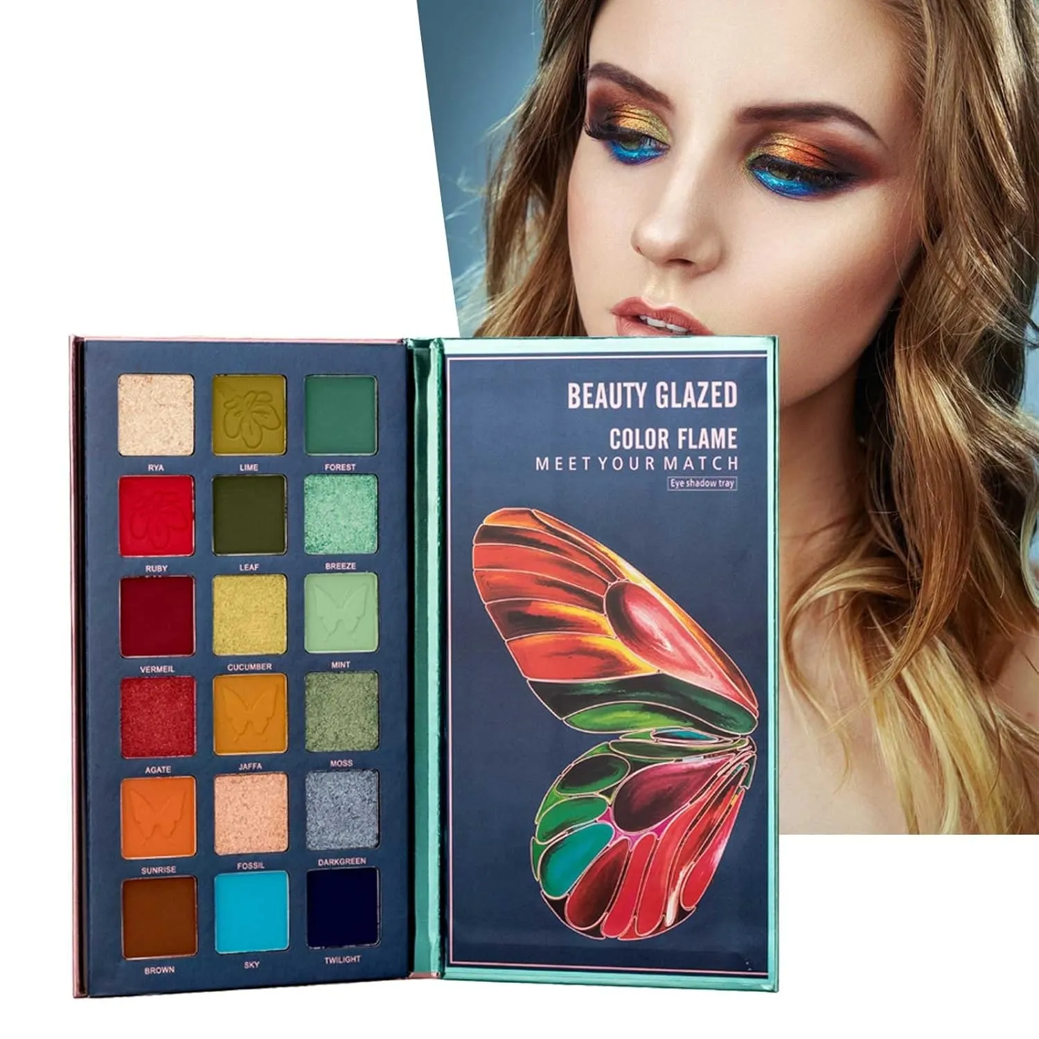 Hwm705b Butterfly Palettes Color Mattes Glitter Eyeshadow Makeup Palettes Highly Pigmented Creamy Blendable Eye Palettes Multidimensional Eye Look Makeup Palettes Makeup Organizer