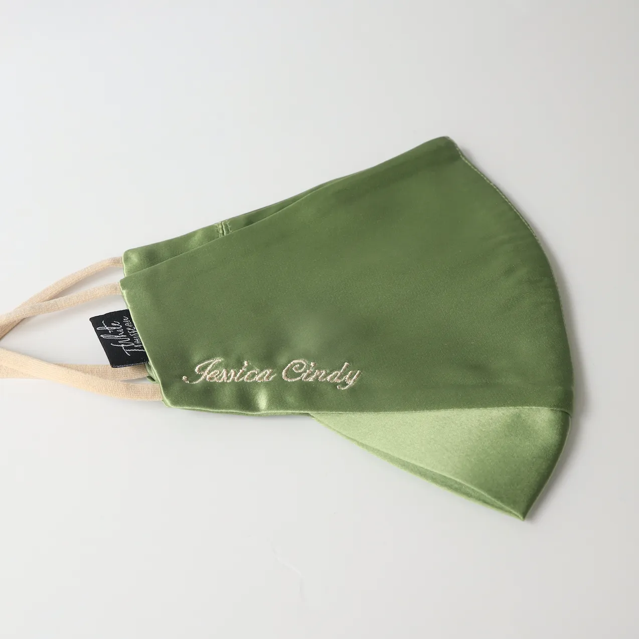 Ice-Cream 100% Organic Mulberry Silk Face Mask with Filter | Sage Green
