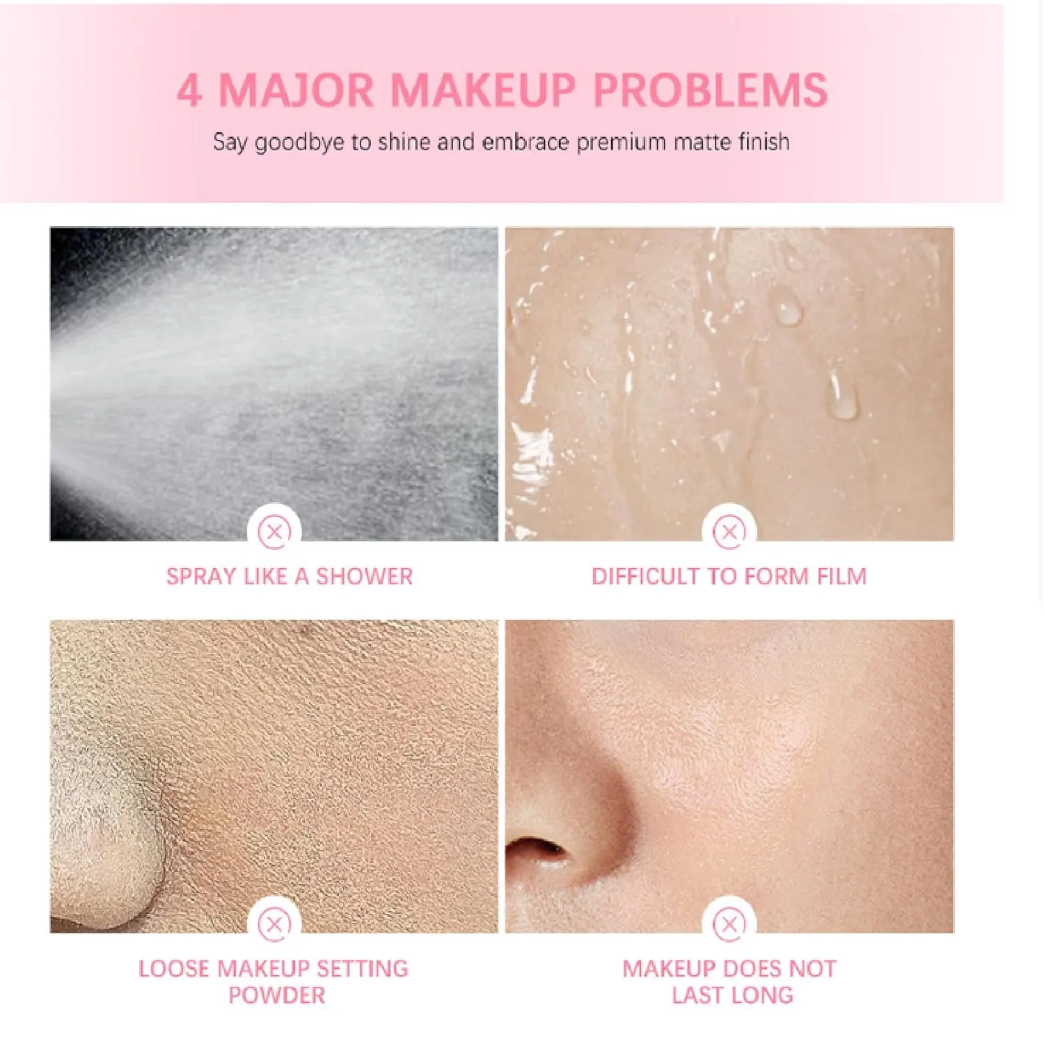 Imaginaryl Powder Glass Setting Spray, Ultra Smooth Finish Setting Spray - Hydrating Makeup Settings Sprays for Radiant, Glass-Skin Finish, Makeup Wear up to 12 Hours (2Pcs)