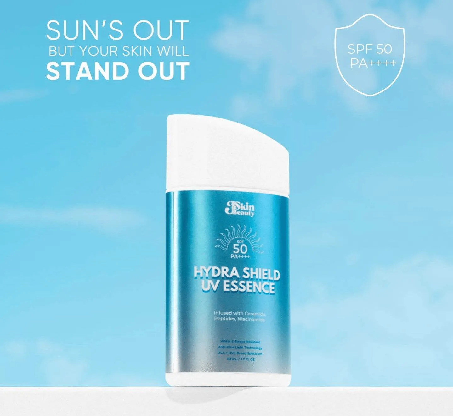 J Skin Beauty Hydra Shield Sunscreen UV Essence SPF 50 PA     - 50g