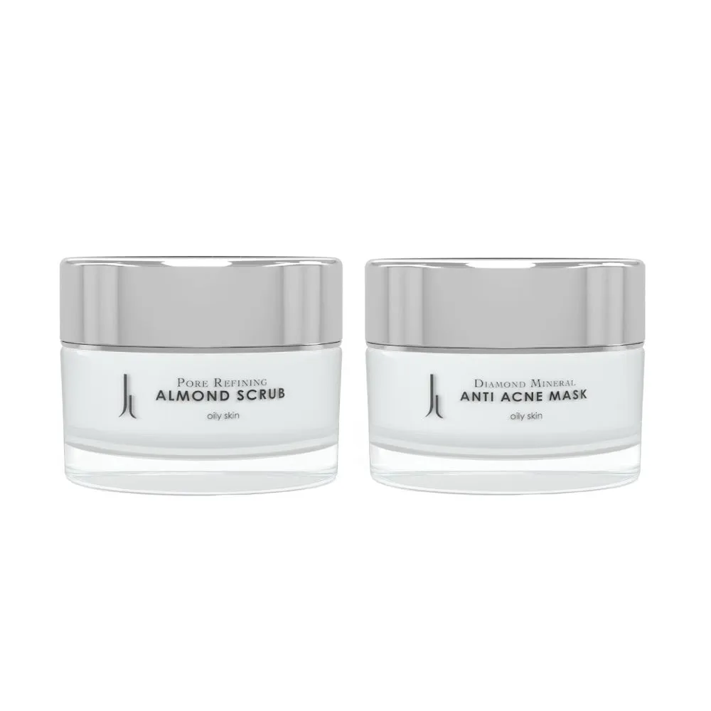 Jill Lowe Almond Pore Refining Scrub 30mL and Jill Lowe Diamond Mineral Anti-Acne Mask 30mL