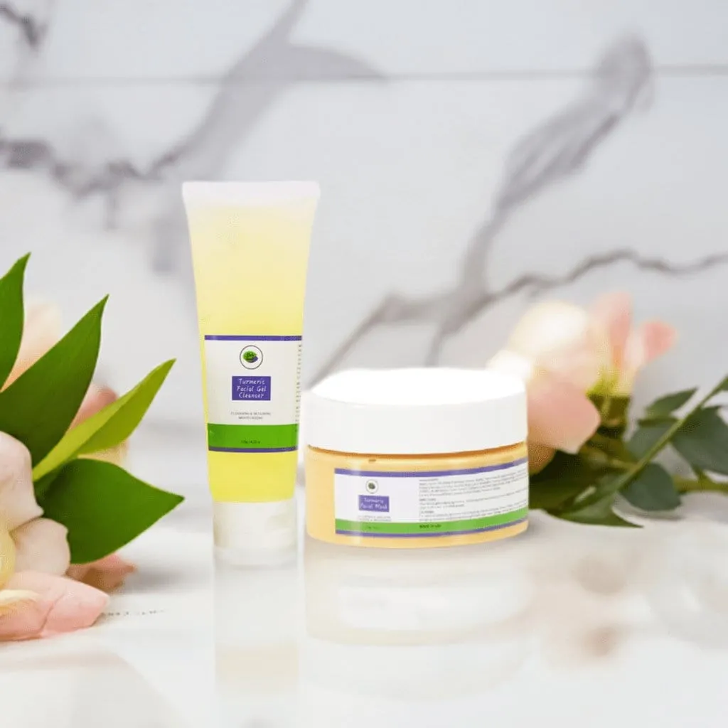 Khichi Beauty 2 Piece Essential Luxury Turmeric Facial System, Brighten and Firm,