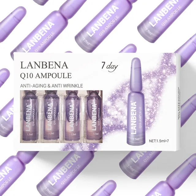 LANBENA 24K Gold Retinol Q10 Ampoule Serum Hyaluronic Acid Vitamin C Anti-Aging Puffiness Wrinkle Moisturizing Serum Skin Care