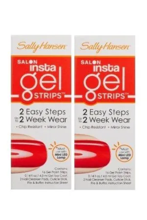 LOT OF 2 -Sally Hansen INSTA GEL Strips, 16-Strips Chip Resistant 250 GET JUICED