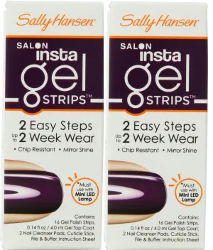 LOT OF 2 -Sally Hansen INSTA GEL Strips, 16-Strips-Chip Resistant - TROUBLEMAKER