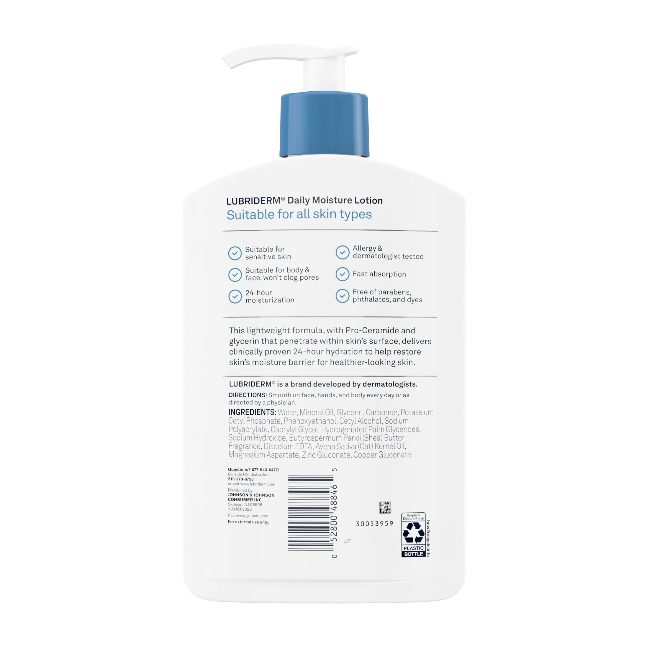 Lubriderm Daily Moisture Body Lotion   Pro-Ceramide, 16 fl. oz