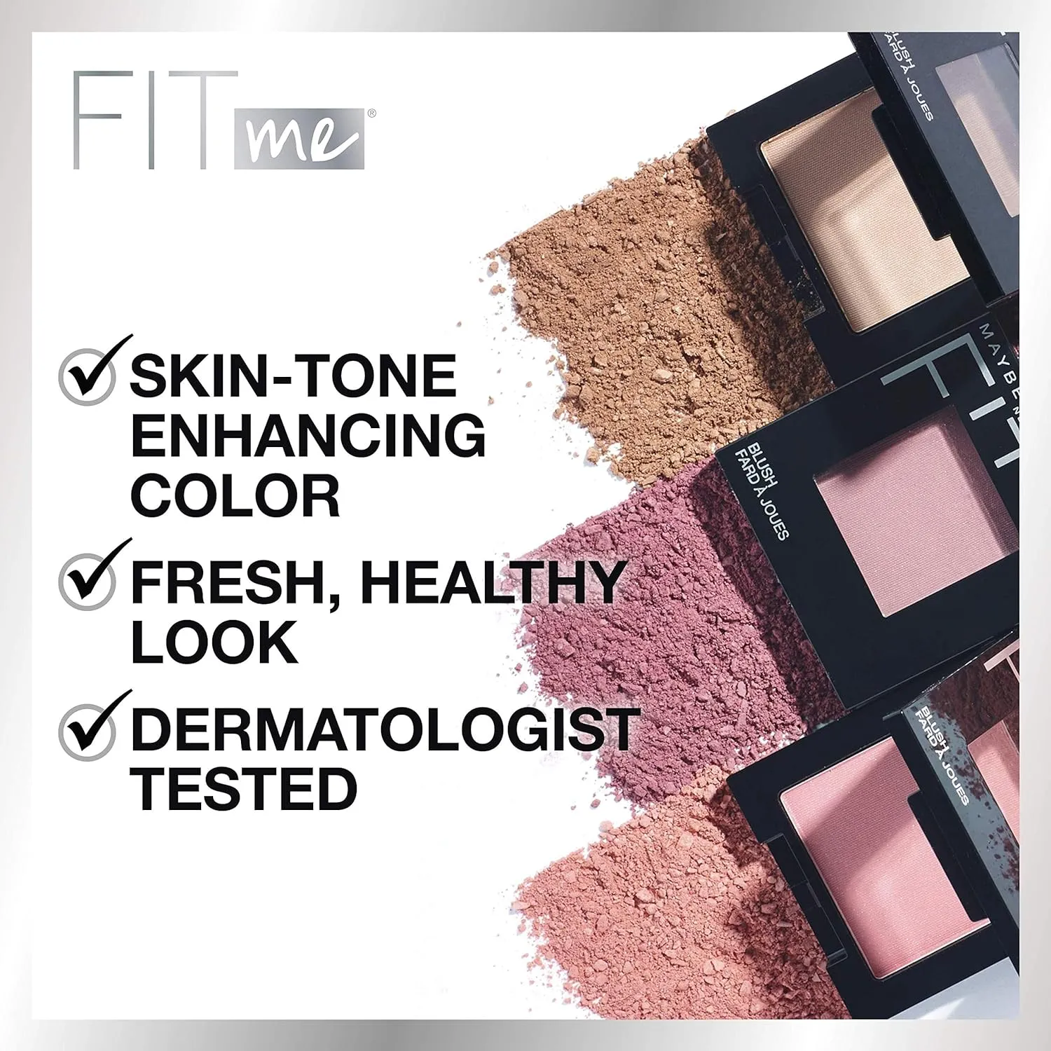 Maybelline Fit Me Loose Finishing Powder   Fit Me Blush Makeup Bundle, Includes 1 Setting Powder in Fair and 1 Blush in Pink