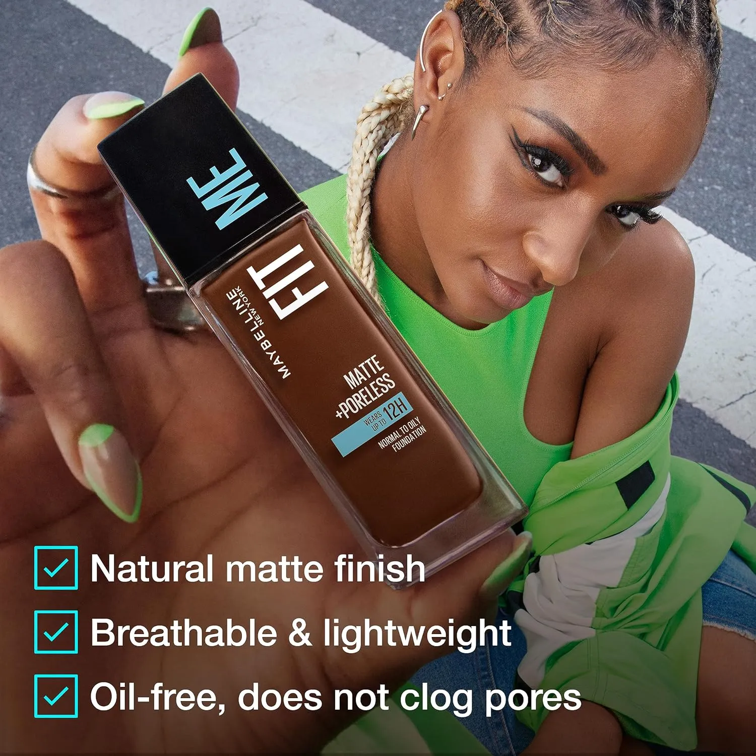 Maybelline Fit Me Matte   Poreless Liquid Oil-Free Foundation Makeup, Fair Ivory, 1 Count (Packaging May Vary)