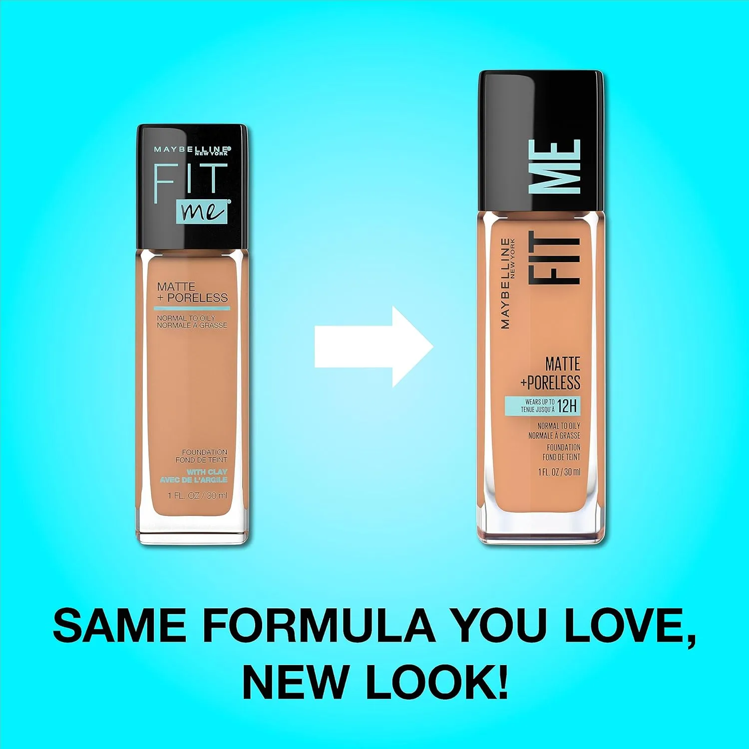 Maybelline Fit Me Matte   Poreless Liquid Oil-Free Foundation Makeup, Fair Ivory, 1 Count (Packaging May Vary)