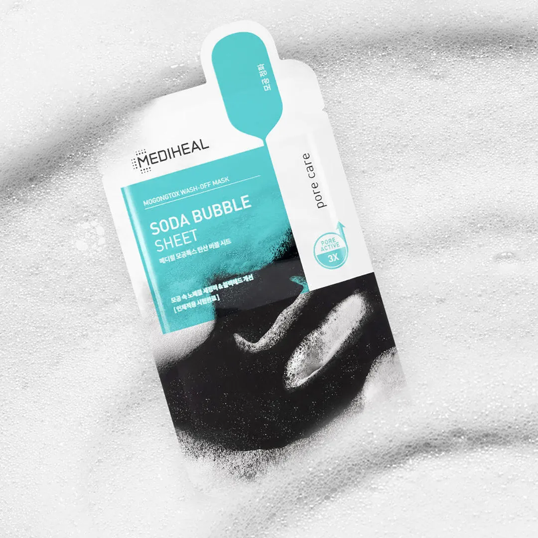 MEDIHEAL Mogongtox Soda Bubble Mask 10pcs/Box 美迪惠尔 碳酸毛孔黑头洁净泡泡面膜 10片/盒