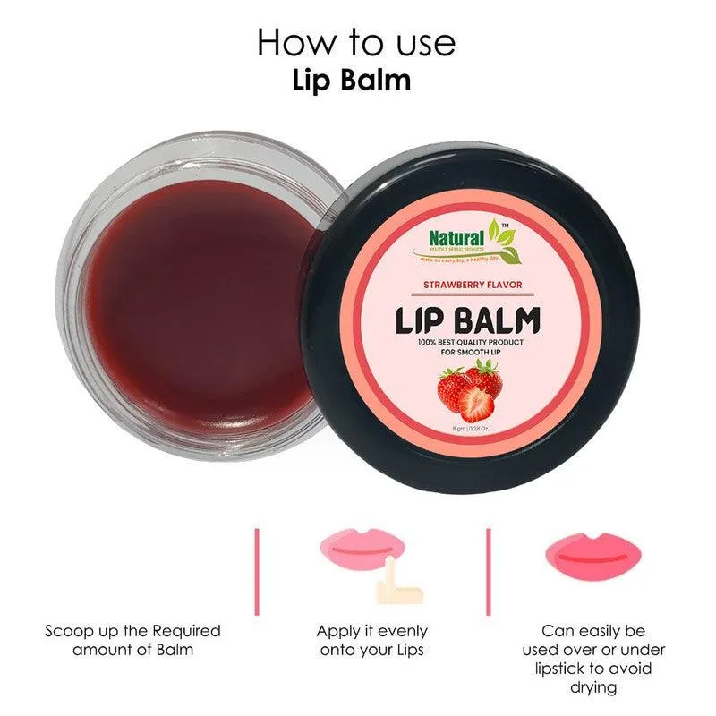 Natural Health and Herbal products Zesty Strawberry-Infused Lip Balm: Maroon Tinted Delight for Your Bright Lips 12 Hrs Miniaturization, Long Lasting, Romantic, Kissable, Smooth Enriched, Lip Care- 8g