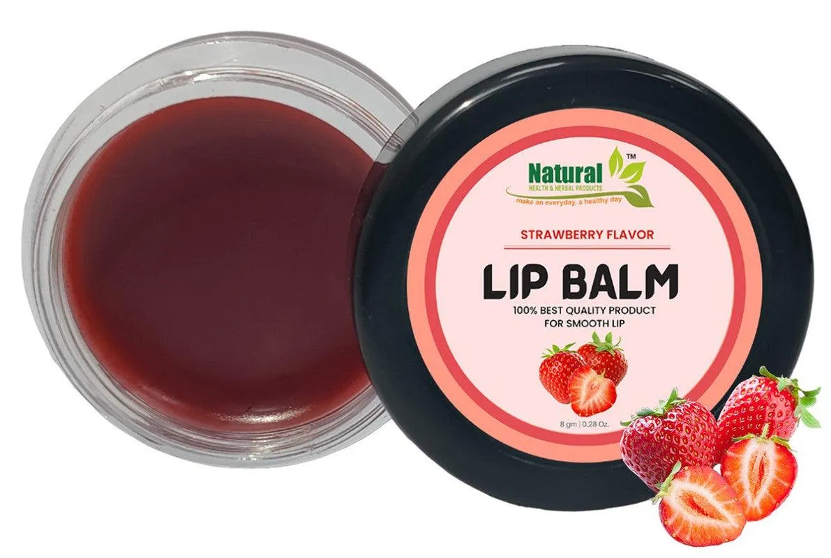 Natural Health and Herbal products Zesty Strawberry-Infused Lip Balm: Maroon Tinted Delight for Your Bright Lips 12 Hrs Miniaturization, Long Lasting, Romantic, Kissable, Smooth Enriched, Lip Care- 8g