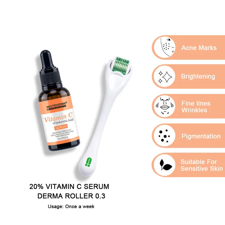 Neutriherbs® Vitamin Face Serum Gift Kit   Derma Roller