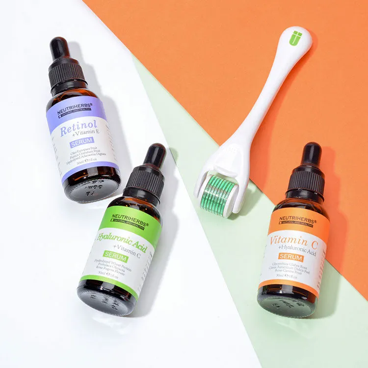 Neutriherbs® Vitamin Face Serum Gift Kit   Derma Roller