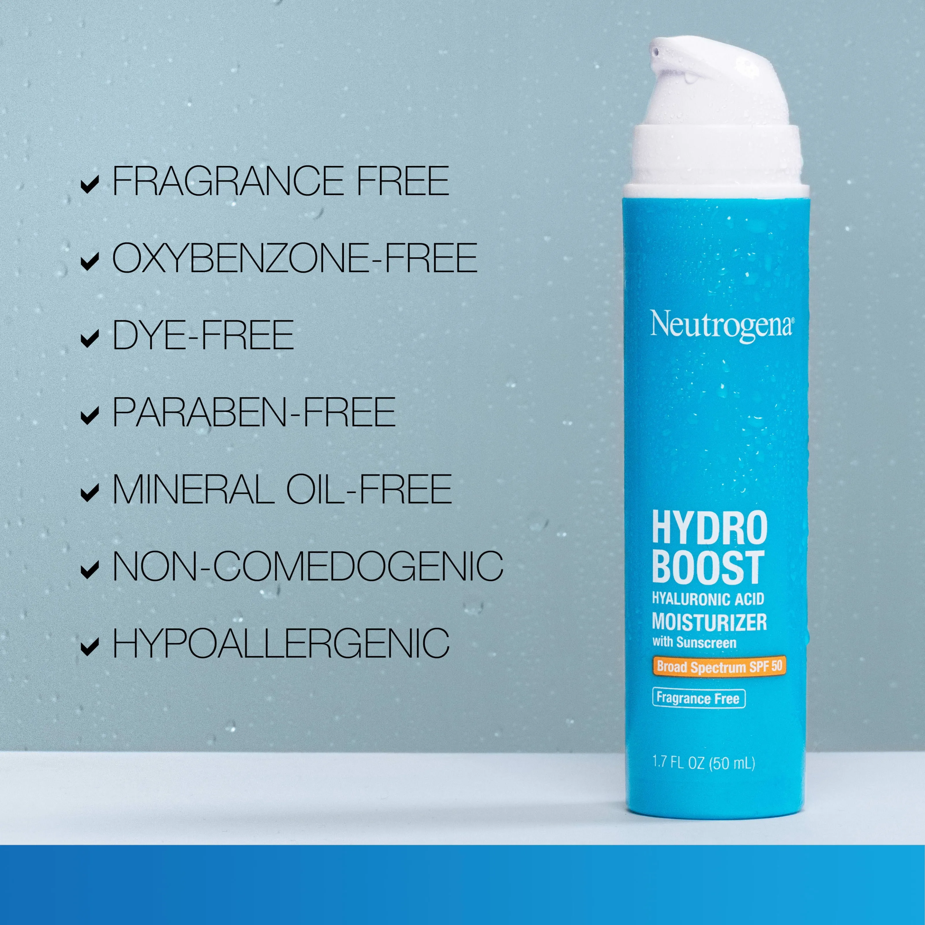Neutrogena Hydro Boost SPF 50 Hyaluronic Acid Moisturizer, 1.7 fl. oz